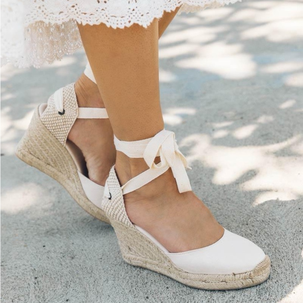Soludos Classic 3.5” Marseille Wedges Size 5 - Ivory